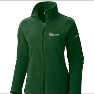 Green WashU Fleece Zip-up